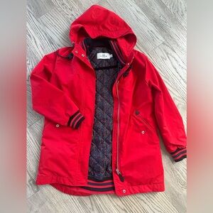 Coach Red Heavy Barn Jacket Leather Accents Monogram Vest Liner Size XS